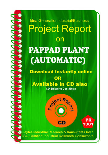 Pappad Plant (Automatic) manufacturing Project Report eBook