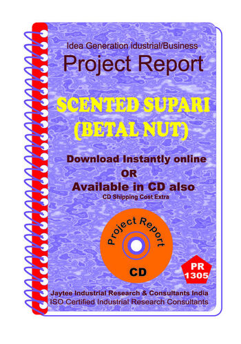 Scented Supari (Betal Nut) Plantation Project Report eBook