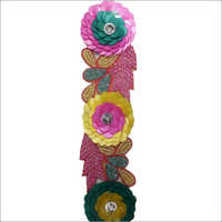 Handmade Laces - Fabric & Beads, Variable Length & Width, Pink Floral Design | Adds Beauty, Durable, Elegant Design, High Quality, Intricate Details, Versatile