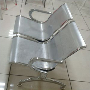 2 Seater Waiting Chairs - Stainless Steel, Standard Design | Durable, Eco-Friendly, Non-Rotatable, Fixed Armrests, Eye-Catchy Finish