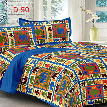 Multi Colour Cotton Bed Sheet