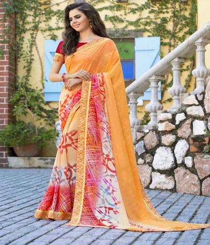 Orange Designer Fancy Saree