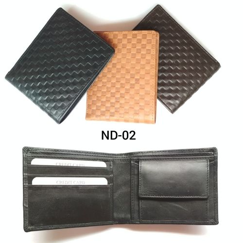 Men's genuine leather wallet with black and multi colour