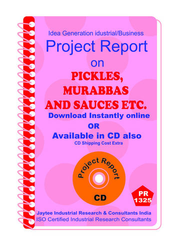 Pickles Murabbas and Sauces etc manufacturing eBook