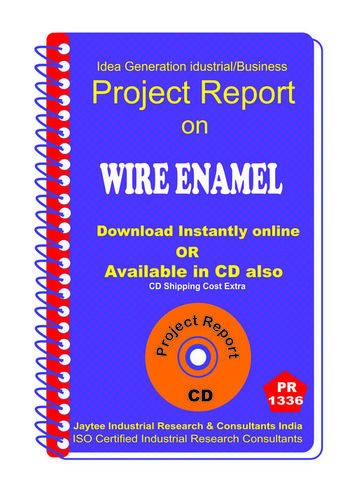 Wire Enamel manufacturing Project Report eBook