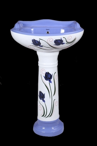 Highly Durability Designer Blue Pedestal Wash Basin