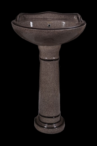 Highly Durability Rustic Brown Pedestal Wash Basin