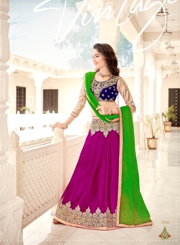 Green & Pink Fancy Lehenga Choli