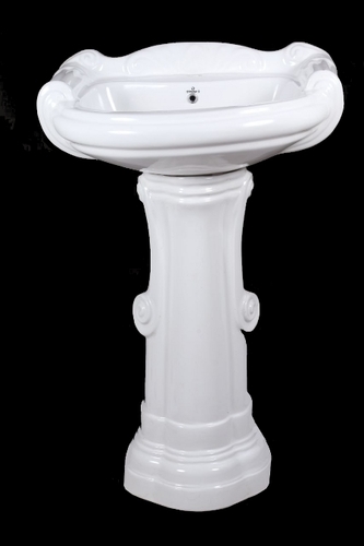 Easy Clean Royal Plain White Pedestal Wash Basin