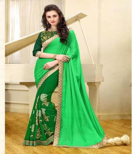 Green Fancy Chiffon Saree