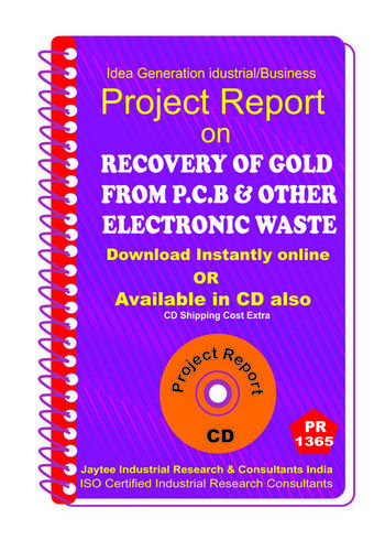 Recovery of Gold from p.c.b and other Electronic waste eBook