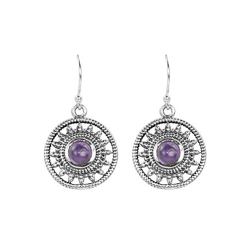 Party Ethnic Designer 925 Sterling Silver Amethyst Earring