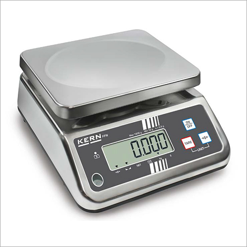 IP Protected Bench Scale KERN FFN-N - Stainless Steel, 230x300x130 mm, Battery 50h | IP65 Rated, HACCP Compliant, Backlit LCD Display, Portable