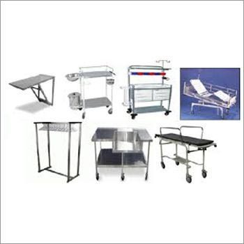 Hospital Furniture - Steel, Variable Dimensions, Powder Coated | Durable, Hygienic, Mobile, Adjustable, Swivel Wheels