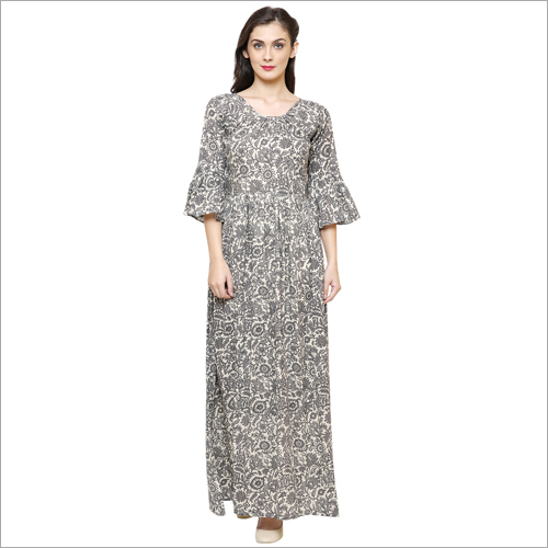 Kurtis - Cotton, S-XL, Maxi Length, Round Neck | Floral Print, Stylish Design, Comfortable Fabric, Versatile Style, Elegant Look, Perfect Fit