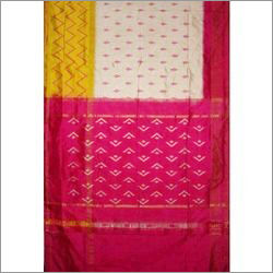 White And Magenta Pochampalli Silk Sarees