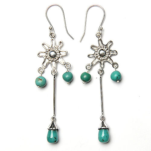 925 Sterling Silver Turquoise Dangle Earring