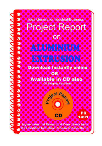 Aluminium Extrusion II manufacturing Project Report eBook