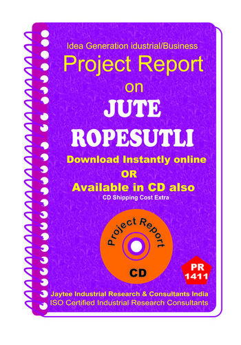 Jute Ropesutli manufacturing Project Report eBook