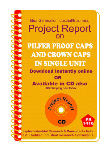 Pilfer Proof Caps and Crown Caps in single unit Book