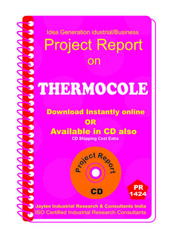 Thermocole manufacturing Project Report eBook