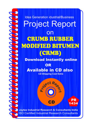 Crumb Rubber Modified Bitumen (crmb) manufacturing eBook