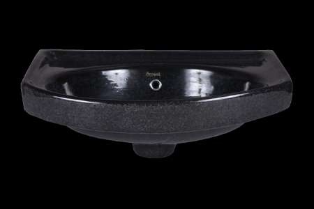 Rustic Black Wash Basin - Ceramic, Square Shape, 20-25 Kilograms | Wall Mounted, Stylish Design