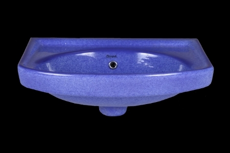Royal Blue Wash Basin - Ceramic Material, Round Shape, 20-25 Kilograms | Wall Mounted Design, Good Looking Aesthetic