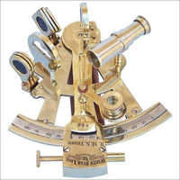 Brass Sextant - 10 Inches, Gold Finish | Polished Vintage Look, Includes Wooden Nautical Box, Features Telescope, Mirror, And Filters