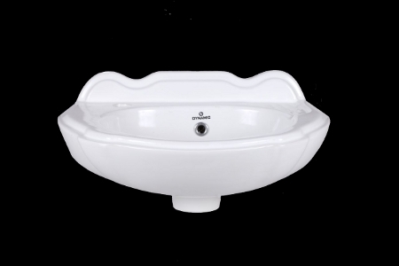Ceramic Indian Wash Basin - Round, Wall Mounted, 30-35 kg | Highly Durable Ceramic Material for Long-lasting Performance