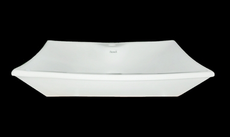 Premium White Square Wash Basin - Ceramic, Round Shape, Wall Mounted Installation | Highly Durable Bathroom Accessory