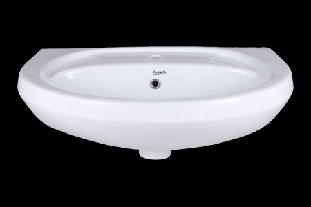 Indian Wash Basin - Ceramic Wall Mounted Round Design | Highly Durable, Weighs 20-25 Kilograms