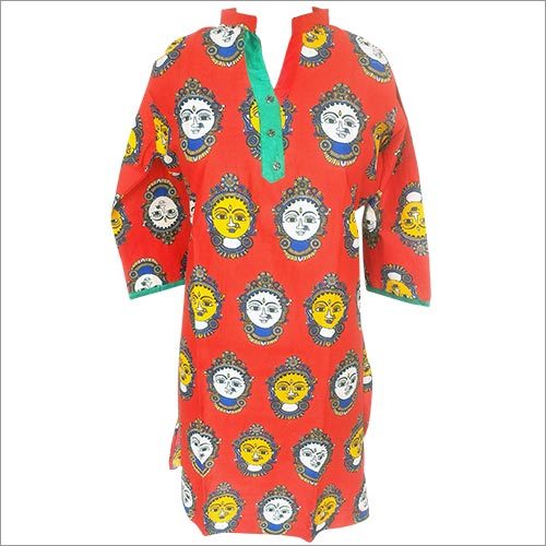 Kalamkari Kurti - Kalamkari Fabric, Elegant Design with Intricate Patterns and Comfortable Fit