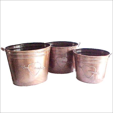 Rose Gold Galvanized Planter