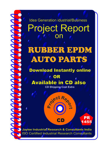 Rubber EPDM Auto Parts manufacturing project Report eBook