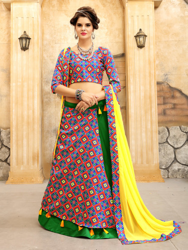 Green & Multi Embroidered Bridal Lehenga