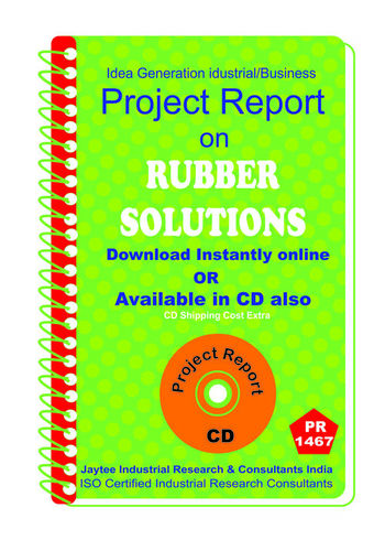 Rubber Solution manufacturing Project Report eBook
