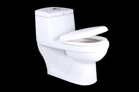 EWC Round Pedestal One Piece Toilet - Ceramic, Floor Mounted, Elongated Shape, 20-25 kg | Highly Durable Design for Enhanced Longevity