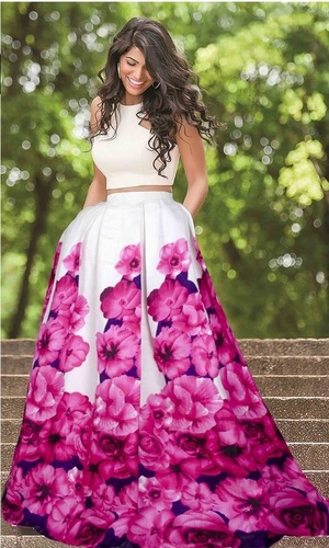 White & Pink Fancy Ghagra Choli