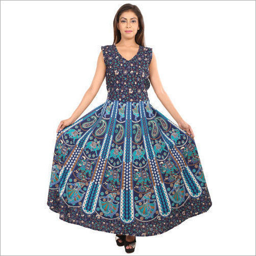 Ladies Cotton Jaipuri Printed Dress