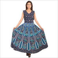 Ladies Cotton Jaipuri Printed Dress