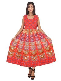 Rajasthani Printed Cotton Maxi Dress