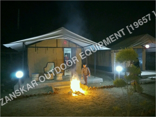 Camping Tents - Single Layer Polyester, Fiber Laminated Poles - Canopy Style, Plain Design