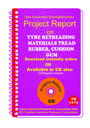 Tyre Retreading Materials Tread Rubber, Cushion etc eBook