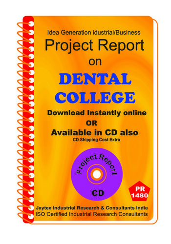 Dental College establishment Project Report eBook By DOCTRZ PRODUCTS