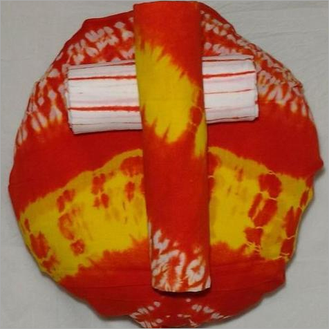 Shibori Printed Cotton Suit with Cotton Dupatta