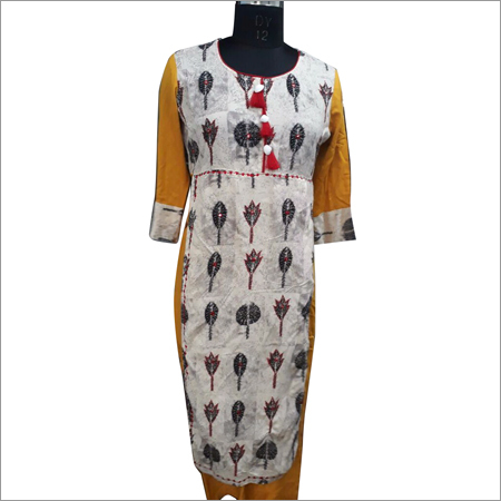 Ladies Round Neck Designer Kurtis