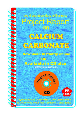 Calcium Carbonate manufacturing Type C Project Report eBook