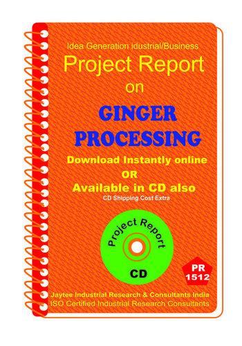 Ginger Processing Type B manufacturing Project Report eBook