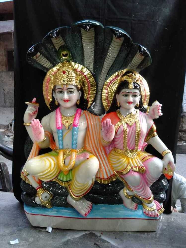 Marble Laxmi Narayan Statue - Regional Style: Indian